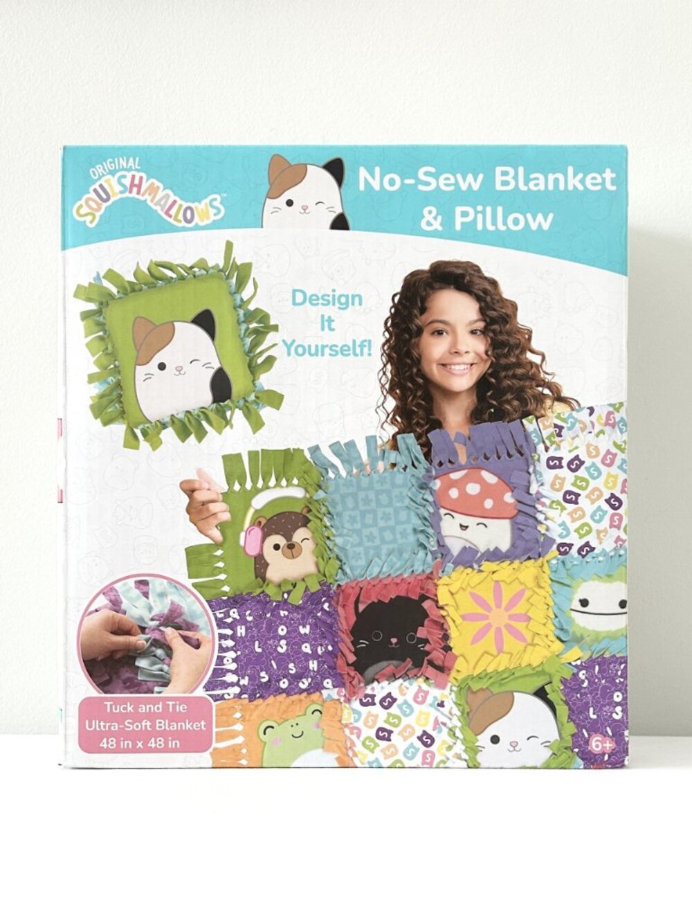 New! Squishmallows No Sew Blanket & Pillow Set DIY Craft Kit Soft Fleece NIB